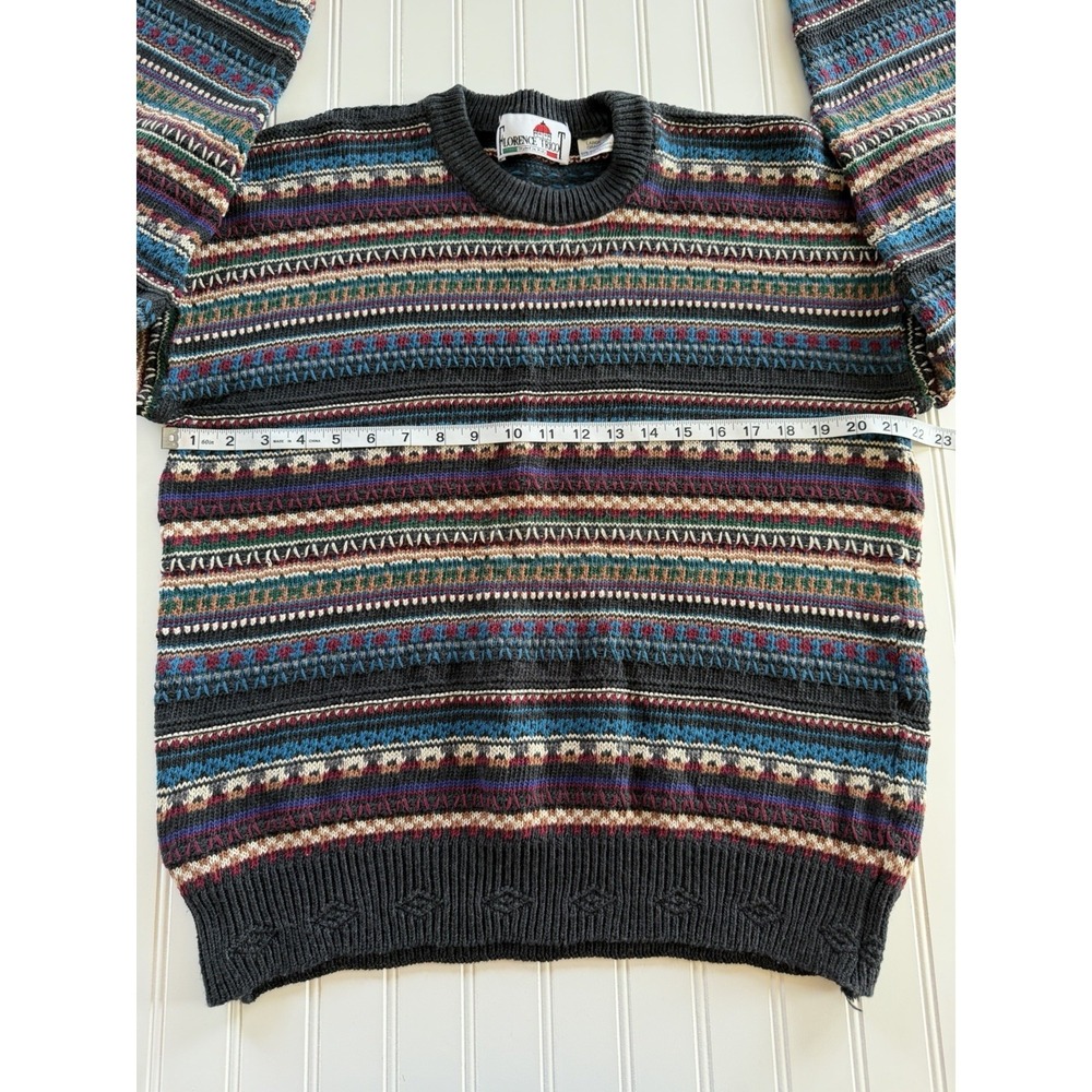 Vintage Florence Tricot Sweater L Coogi Style Textured Knit Colorful - Picture 4 of 8